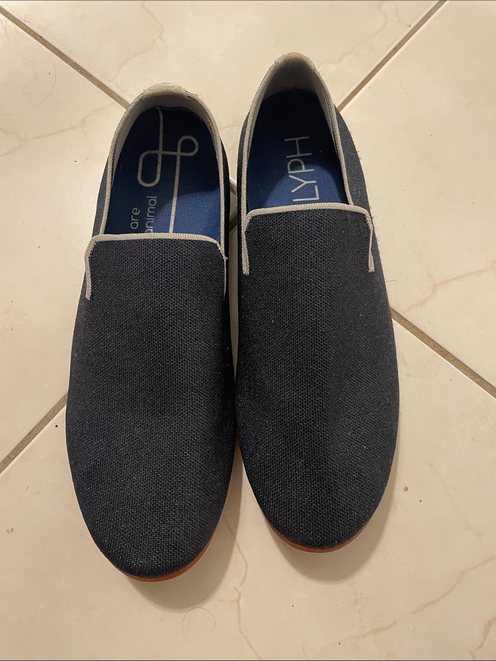 GLYPH Knit Mens Size 11.5 Navy Blue Slip On Comfort Minimalist Loafers Shoes